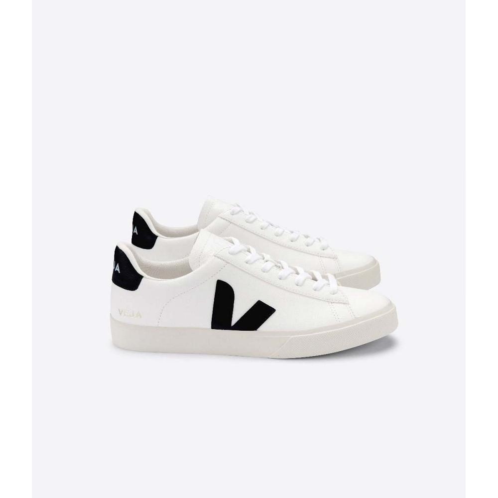 White/Black Women\'s Veja CAMPO CHROMEFREE Low Tops Sneakers | AU 592LIS